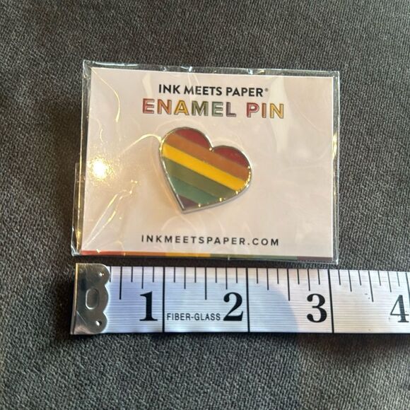 Rainbow Heart Pride Enamel Pin by Ink Meets Paper NEW - Picture 2 of 4
